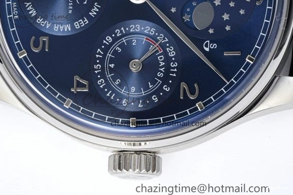 MIROTIME 0407 Bold Portugieser Perpetual Calendar SS 5033 APSF 1:1 Best Edition Blue Dial on Black Leather Strap A52610 Clone 7041